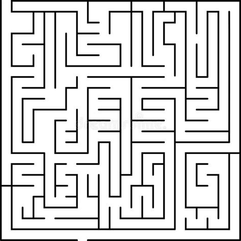 Square Labyrinth With Entry And Exit Line Maze Game Medium Complexity