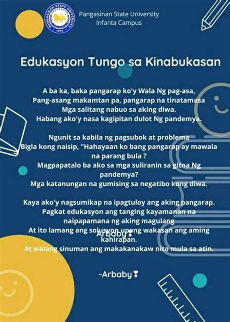 Tula Para Sayo Tagalog Edukasyon Tungo Sa Kinabukasan Wattpad
