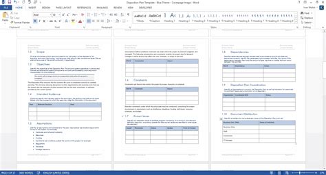 Disposition Plan Template Ms Word Templates Forms Checklists For
