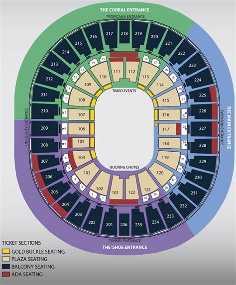 Nfr Rodeo Tickets Thomas And Mack Seating Guide