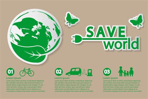 World With Eco Friendly Concept Banner Template 2313669 Vector Art At