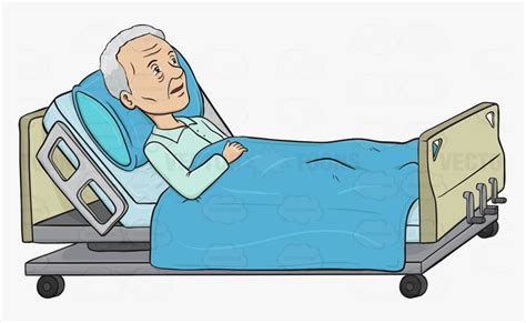Sick Person In Hospital Bed Transparent Png Cartoon Patient In