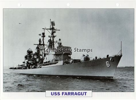 1958 Uss Farragut Coontz Class Destroyer Ship Usa Warship Photograph