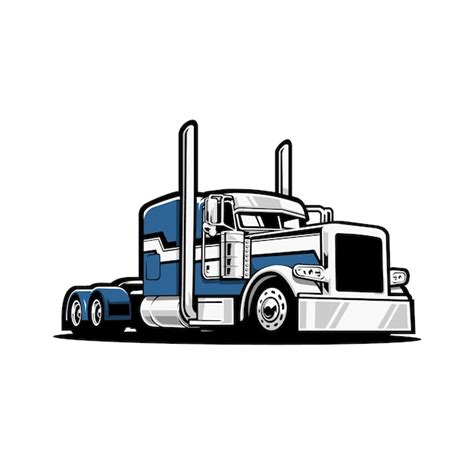 Premium Vector 18 Wheeler Freight Semi Truck Vector Illustration