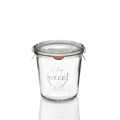 6 Weck Glass Jars 580 Ml With Glass Lids And Rubber Rings Clips Not