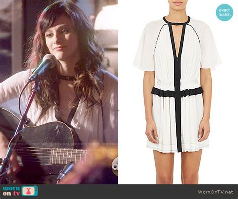 Wornontv Laylas White Dress With Black Trim On Nashville Aubrey Peeples Clothes And