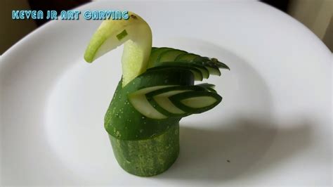 How To Make Cucumber Swan Cucumber Art Garnish Fruit Carving