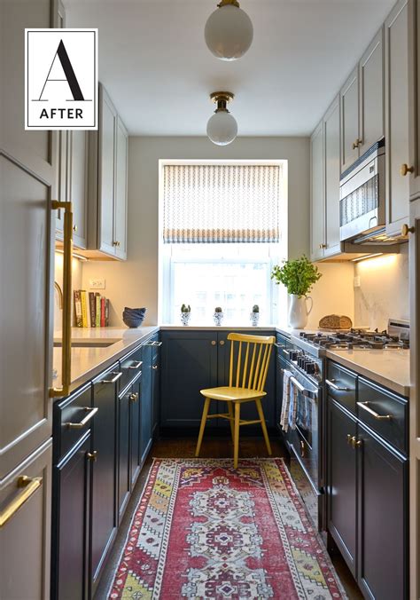 Hardly ideal for functionality, let alone aesthetics. Before & After: A Bright & Modern Update for a NYC Apartment | Kitchen design small, Galley ...