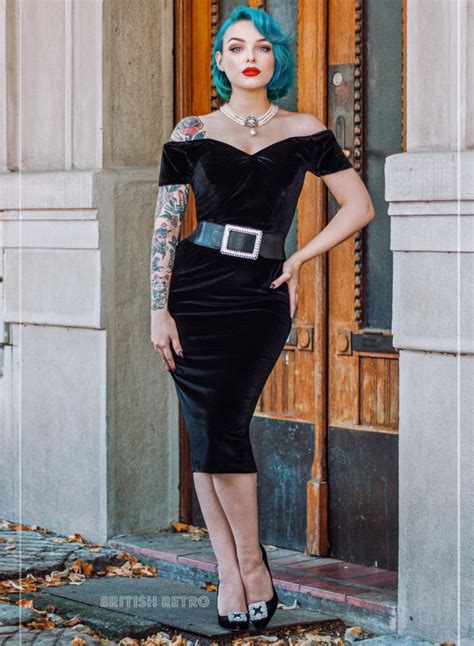 rhonda s revenge black vintage 50s style pencil dress british retro
