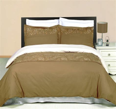 Luxury Soft 100 Cotton 3 Piece Duvet Cover Set Embroidered King