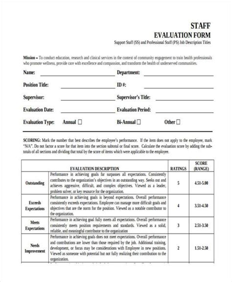 Sample Annual Employee Evaluation Form