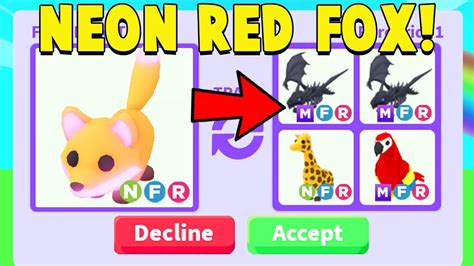 Trading Neon Red Fox In Adopt Me Youtube