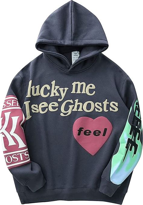 Winkeey Unisex Hoodie Lucky Me I See Ghosts Hip Hop Hooded Sweaters