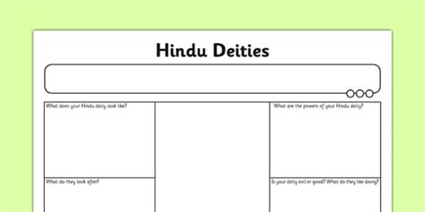 Hinduism Worksheet Worksheet Hindu Deities Teacher Made