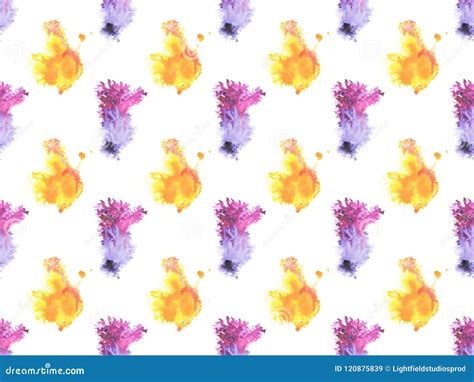 Seamless Pattern With Colorful Watercolor Paint Spots Stock