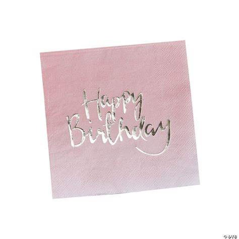 Ginger Ray Gold Foil Happy Birthday Pink Ombre Luncheon Napkins