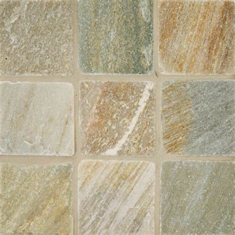 Golden White Quartzite 4x4 Tumbled And Gauged Tile Countertops Cost