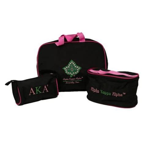 Alpha Kappa Alpha AKA Toiletry Bag Set Of 3 Makeup Travel Kit Bathroom