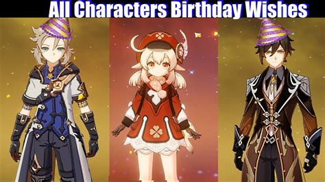 Genshin Impact All Characters Wish You Happy Birthday Dragonspine
