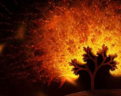 Sparks Flames Abstract Wallpapers Tree Raining Fire