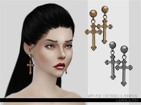 Vintage Crosses Earrings By Leah Lillith At Tsr Sims 4 Updates
