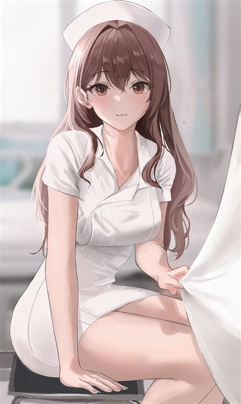 original characters nurses poppe anime anime girls nurse outfit artwork digital art fan