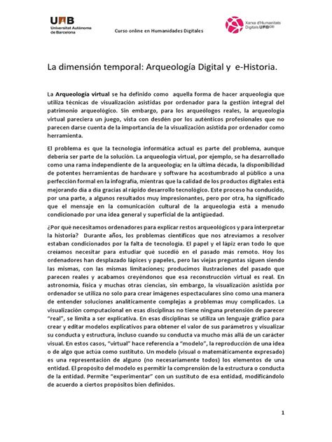 La Dimensión Temporal Arqueología Digital Y E Historia Pdf