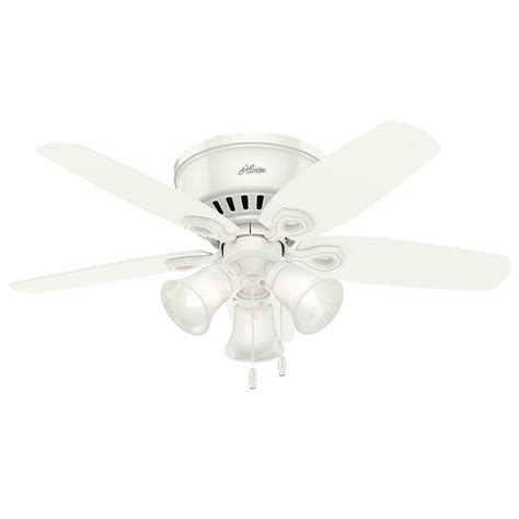 The emerson ceiling fan cf804sorb snugger low profile hugger ceiling fan is the best low profile ceiling fan because it is compatible with any of the lkglo series led light fixtures. Hunter Builder Low Profile 42 in. Indoor Snow White ...