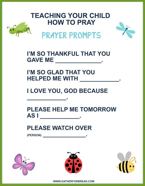 Teaching Your Child How To Pray Free Printable Childrens Church