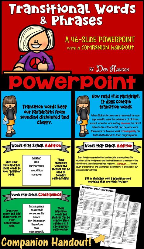 Transition Words PowerPoint | Transition words, Transition words and phrases, Comparison ...
