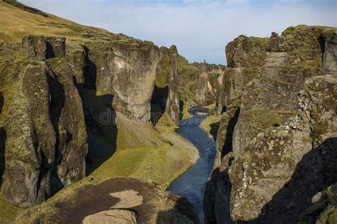 Fjadrargljufur Canyon In Iceland Stock Photo Image Of Background