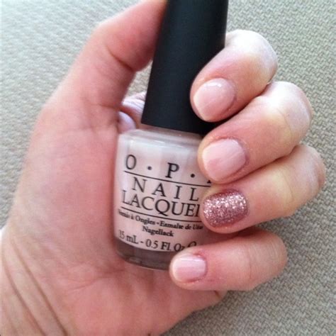 Opi Bubble Bath And A Pink Sparkle To Show Off The Ring Finger Love