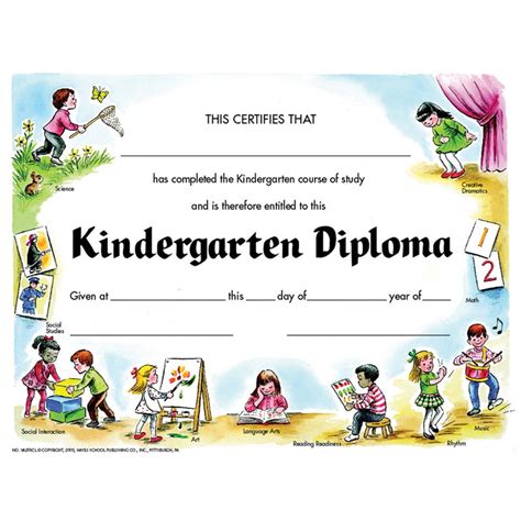 Kindergarten Diploma Pack Of 30 85 X 11 H Va203cl Flipside