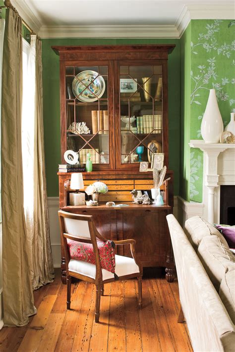 Charleston Style Living Room Desk In Living Room English Decor