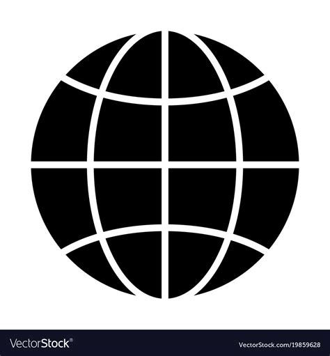 Globe Icon Simple Minimal 96x96 Pictogram Vector Image