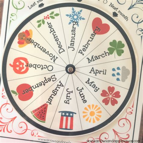 Months Of The Year Printable Wheel Kids Circle Time A