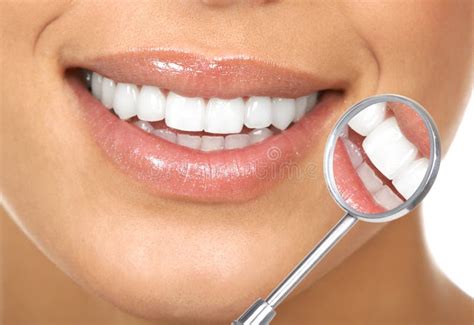 Macro Happy Female Smile With Healthy White Teeth Stock Image Image