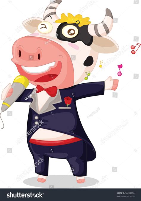 Illustration Singing Cow Stock Illustration 30267298 Shutterstock