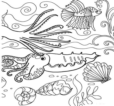 Ocean Scene Coloring Page Download Print Or Color Online For Free