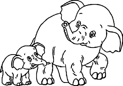 Mother And Baby Elephant Coloring Pages Coloring Pages
