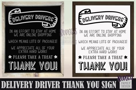 Thank You Delivery Drivers Printable