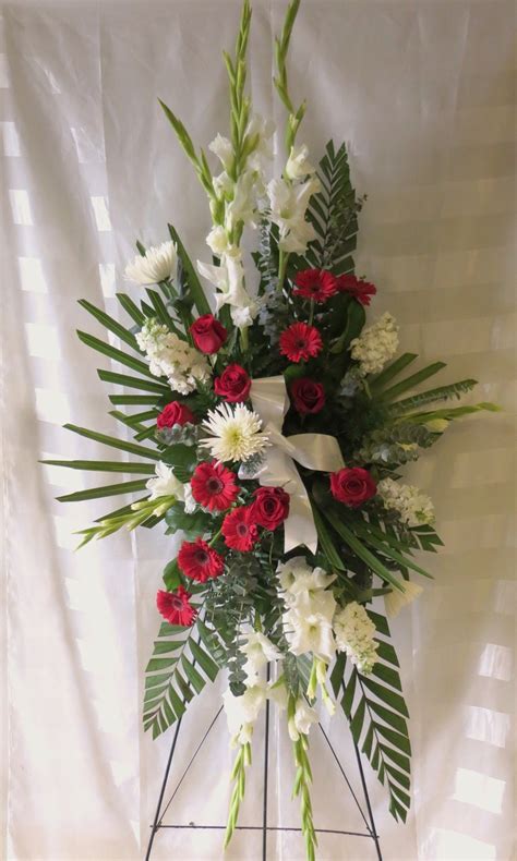 Red Standing Spray Funeral Flowers