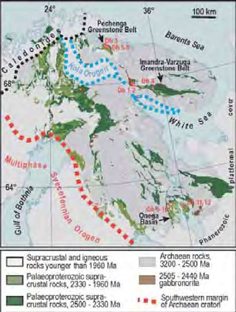 Simplified Geological Map Of Eastern Scandinavia Showing Position Of