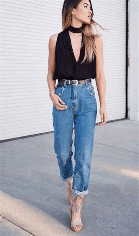Mom Jeans Outfit Ideas How To Wear Mom Jeans High Waist Jeans