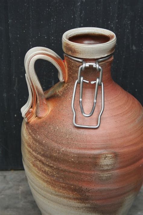Ceramic Beer Growler Handthrown Wood Fired 64 Oz Pottery