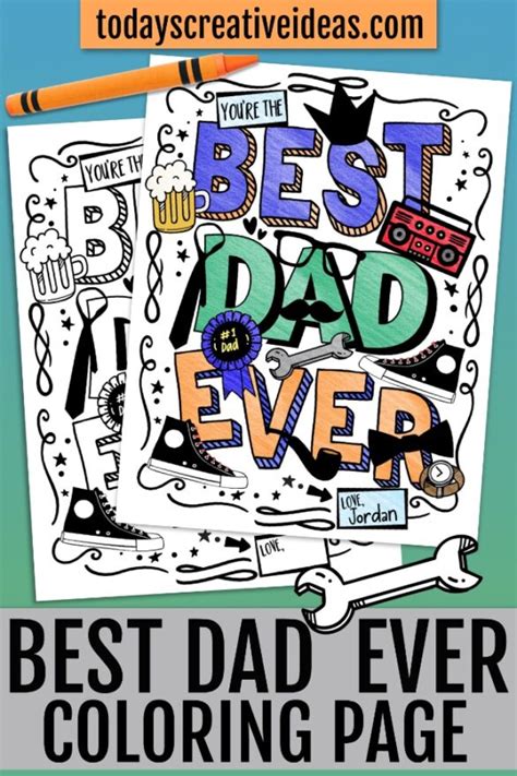 Free Best Dad Ever Fathers Day Coloring Page Printable
