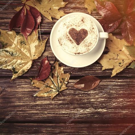 Autumn Leaves And Coffee Cup — Stock Photo © Massonforstock 80919566
