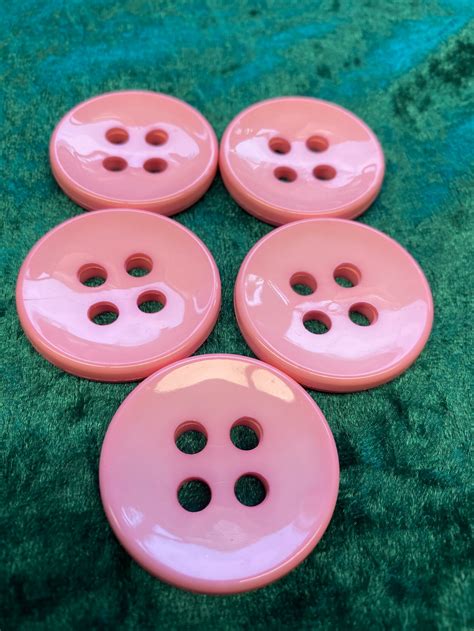 Large Buttons In Glossy Pale Pink X 5 Etsy