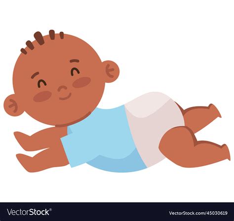 Afro Little Baby Lying Down Royalty Free Vector Image