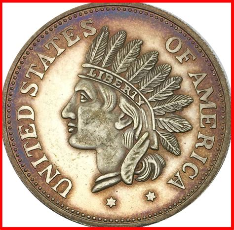 Rare Antique Usa United States 1851 One Dollar Indian Head Coin